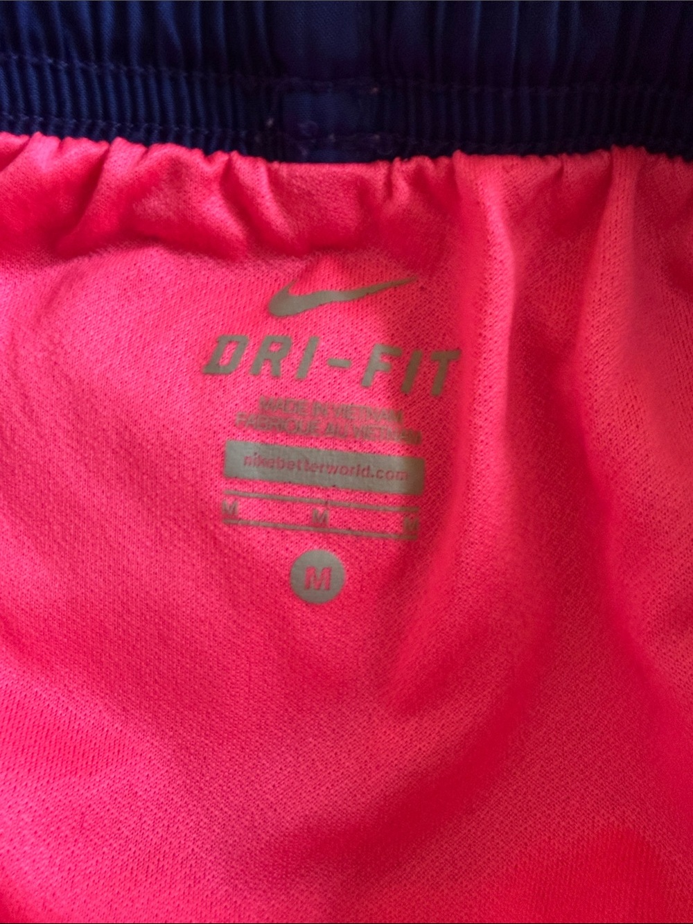 Nike Blue Athletic Shorts with Pink & Mint Trim - Picture 2 of 10